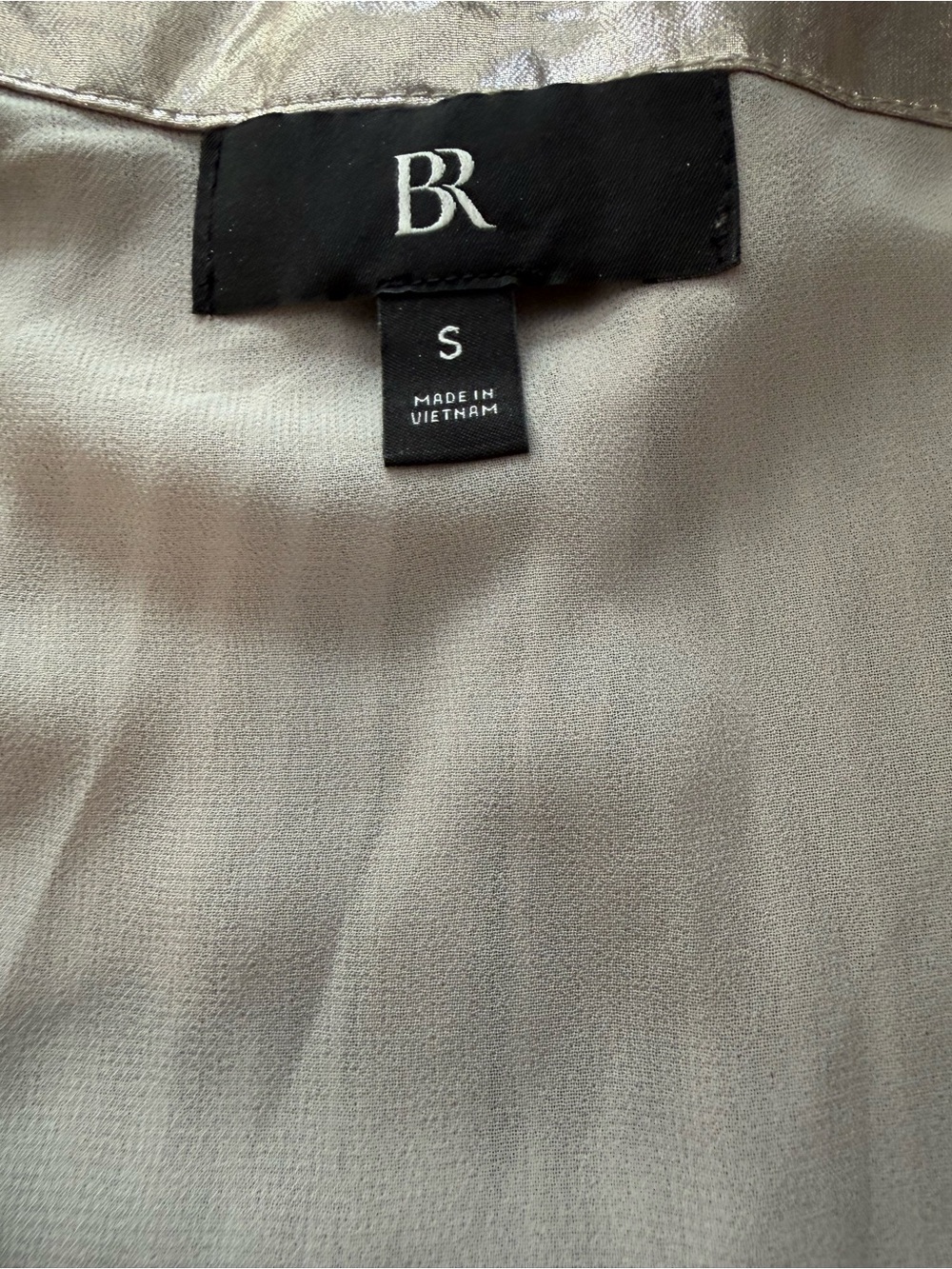 NWOT Banana Republic LENA PLEATED METALLIC TOP - Picture 9 of 10